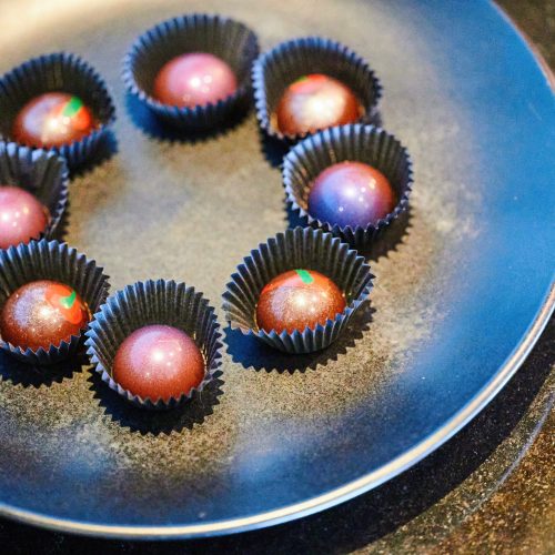 chocolates on a plate